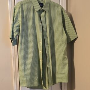 Stafford Green Casual Button Down Shirt Relaxed Fit
